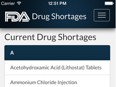 FDA官方发布首个提供药物短缺信息的App